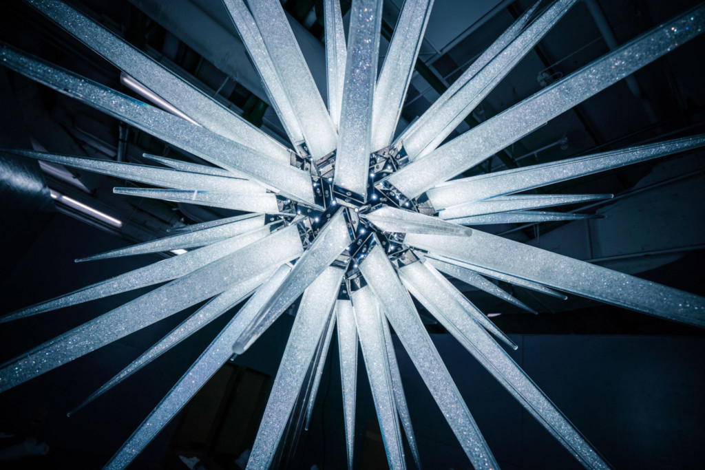 An enormous crystal-studded star with many spikes