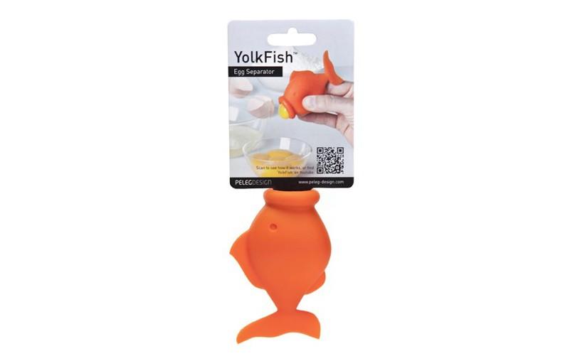 A bright orange rubber fish with a suction cup mouth