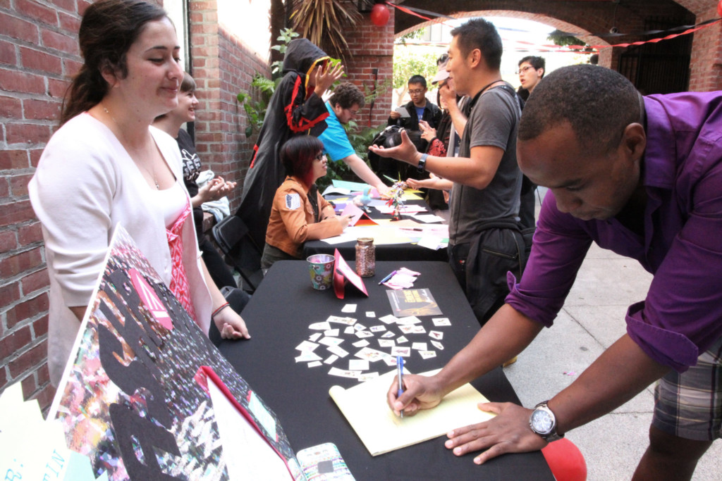 Students signing up to join clubs