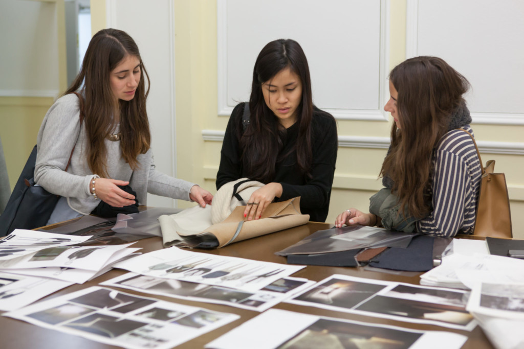 Student reviewing portfolio 