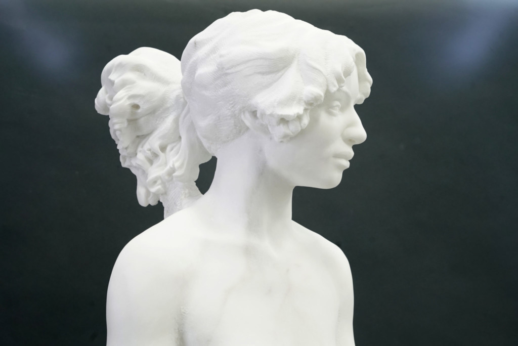 Sculpted head of a woman