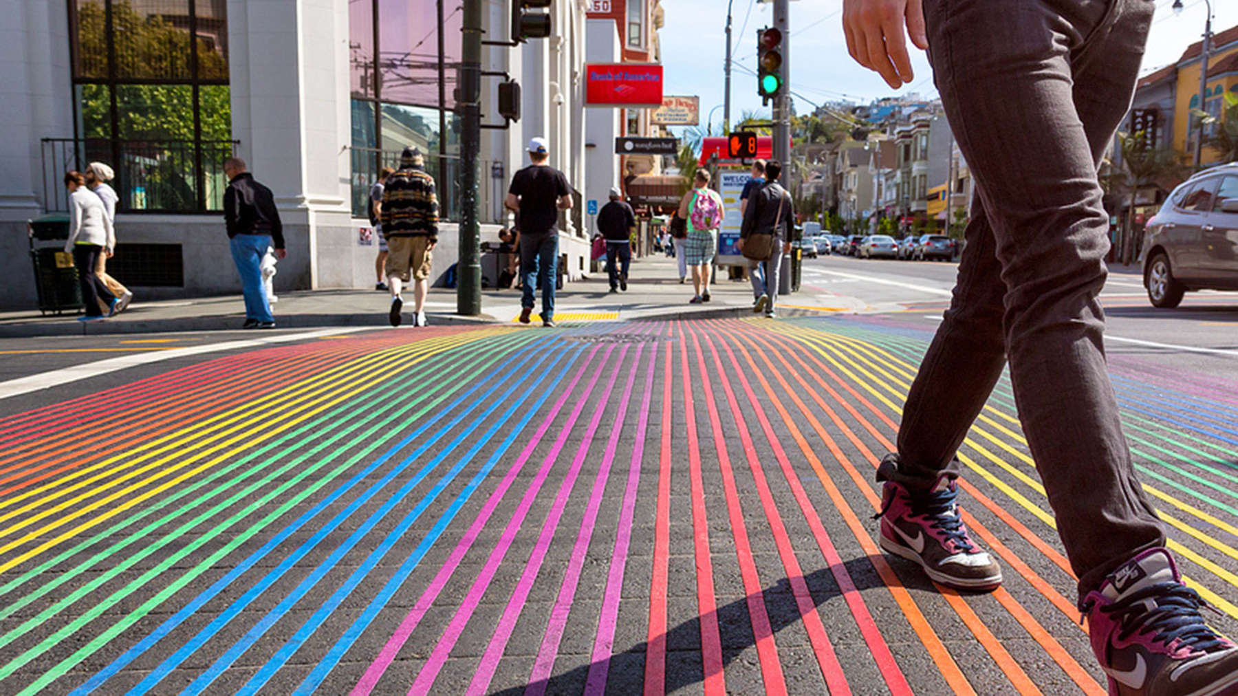 castro district rainbow intersection