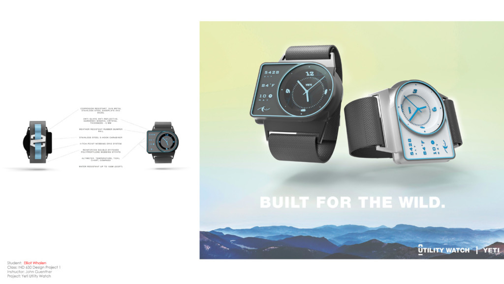 Two watch designs by Industrial Design MFA Elliot Whalen