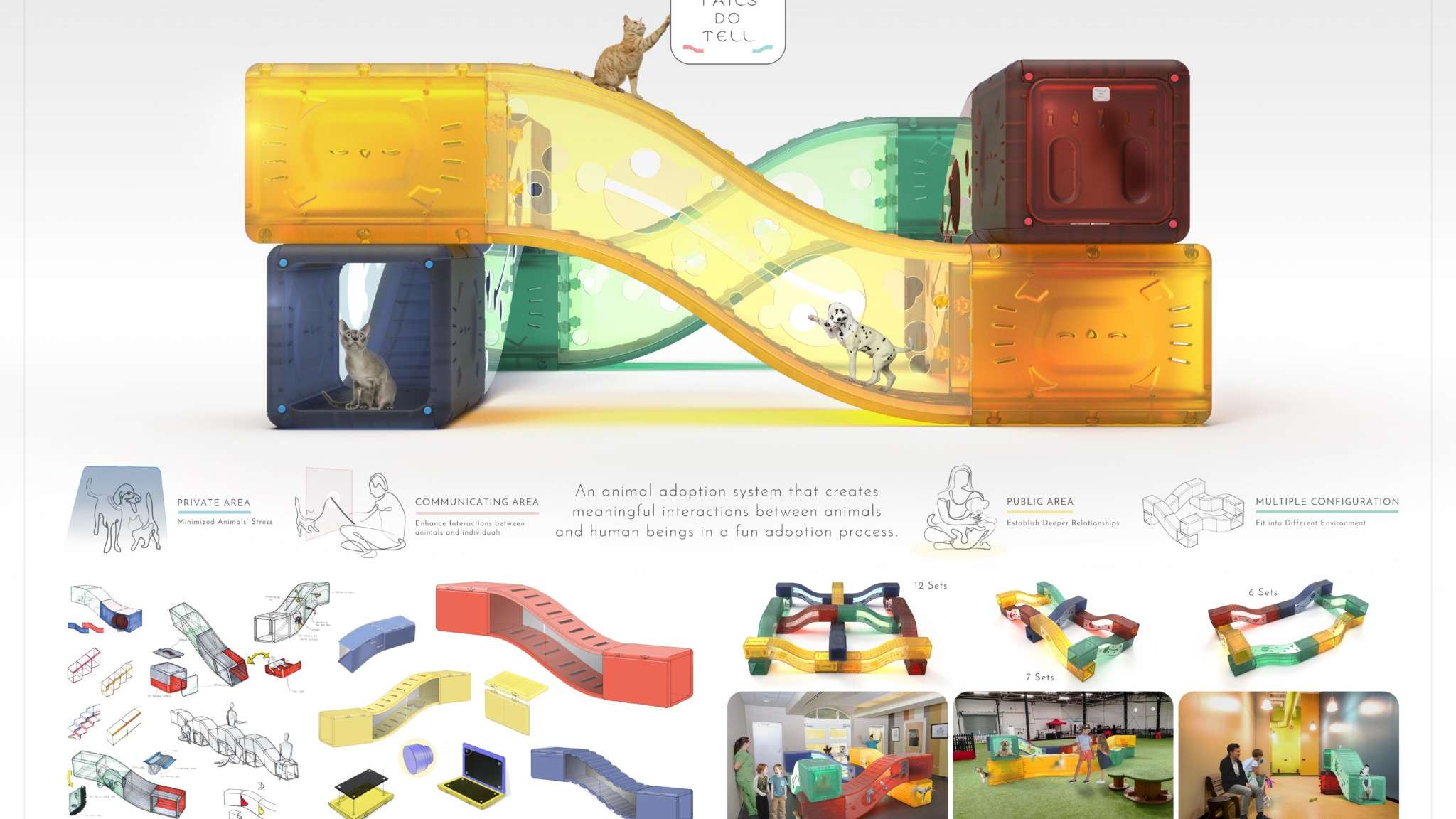 A play structure for cats and dogs by Industrial Design student Qing Guo