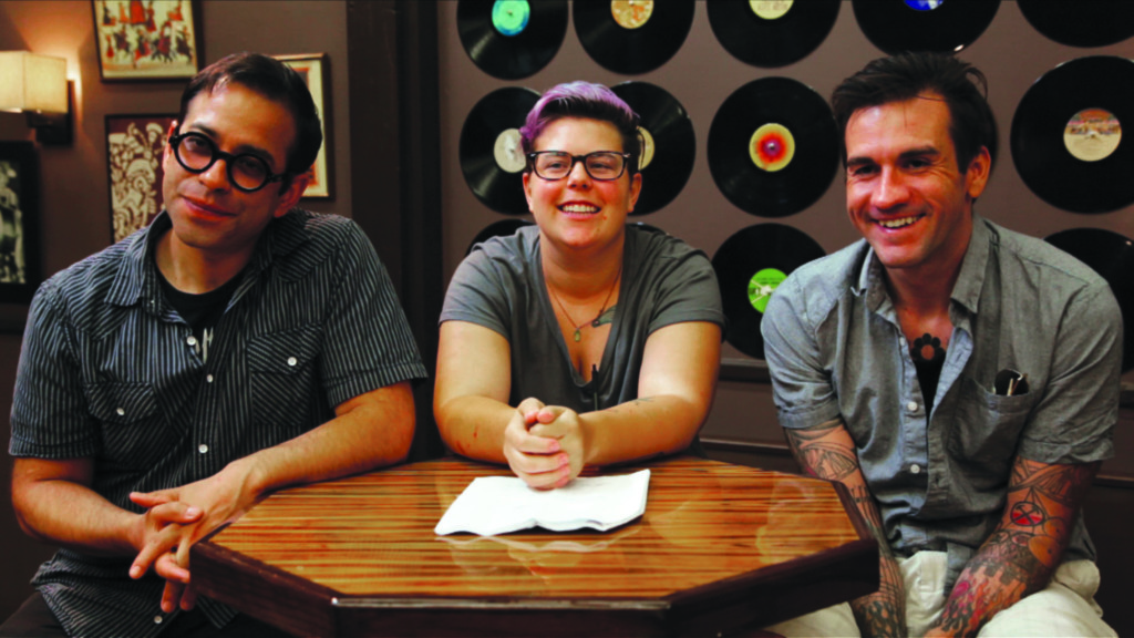 Screenwriters sitting around table