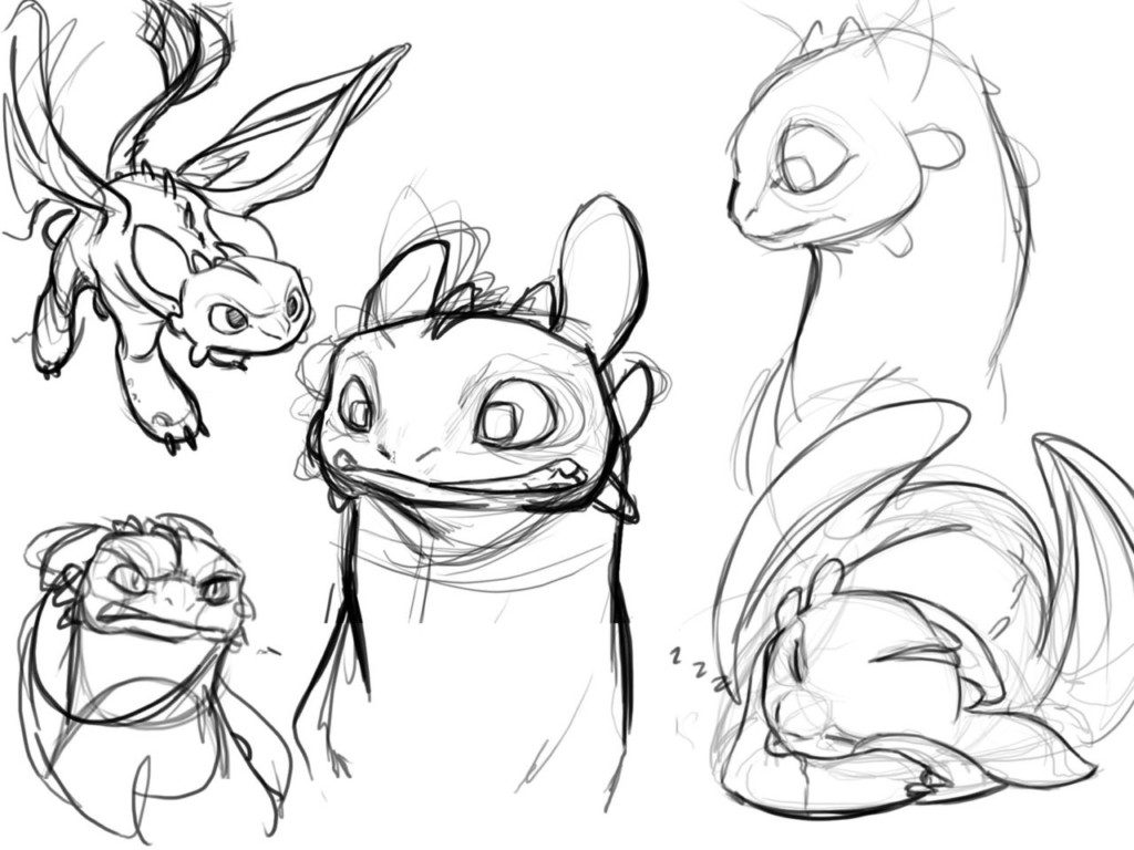 Toothless Concept Art by Chris Sanders