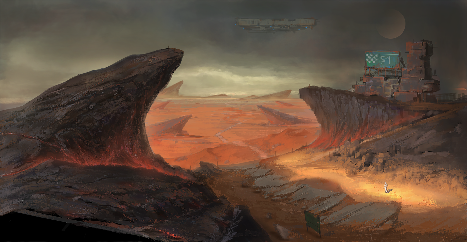 Black Mountain Desert Concept Art by Game Development student Weiyi Qin