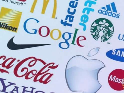 Various famous logos all lined up, including Samsung, Coca Cola, Google, Starbucks, and more.