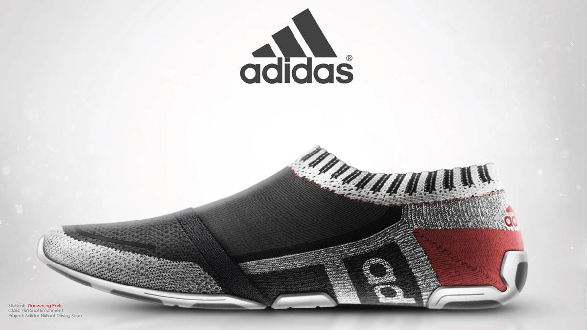 Adidas black, grey and red NuFoot Driving shoe