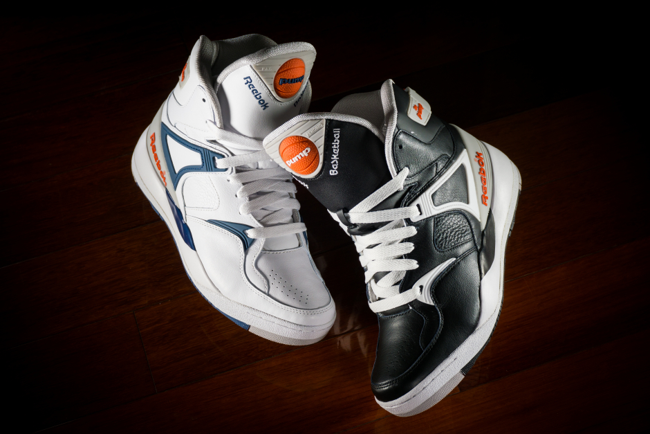 Black and white Reebok Pump sneakers